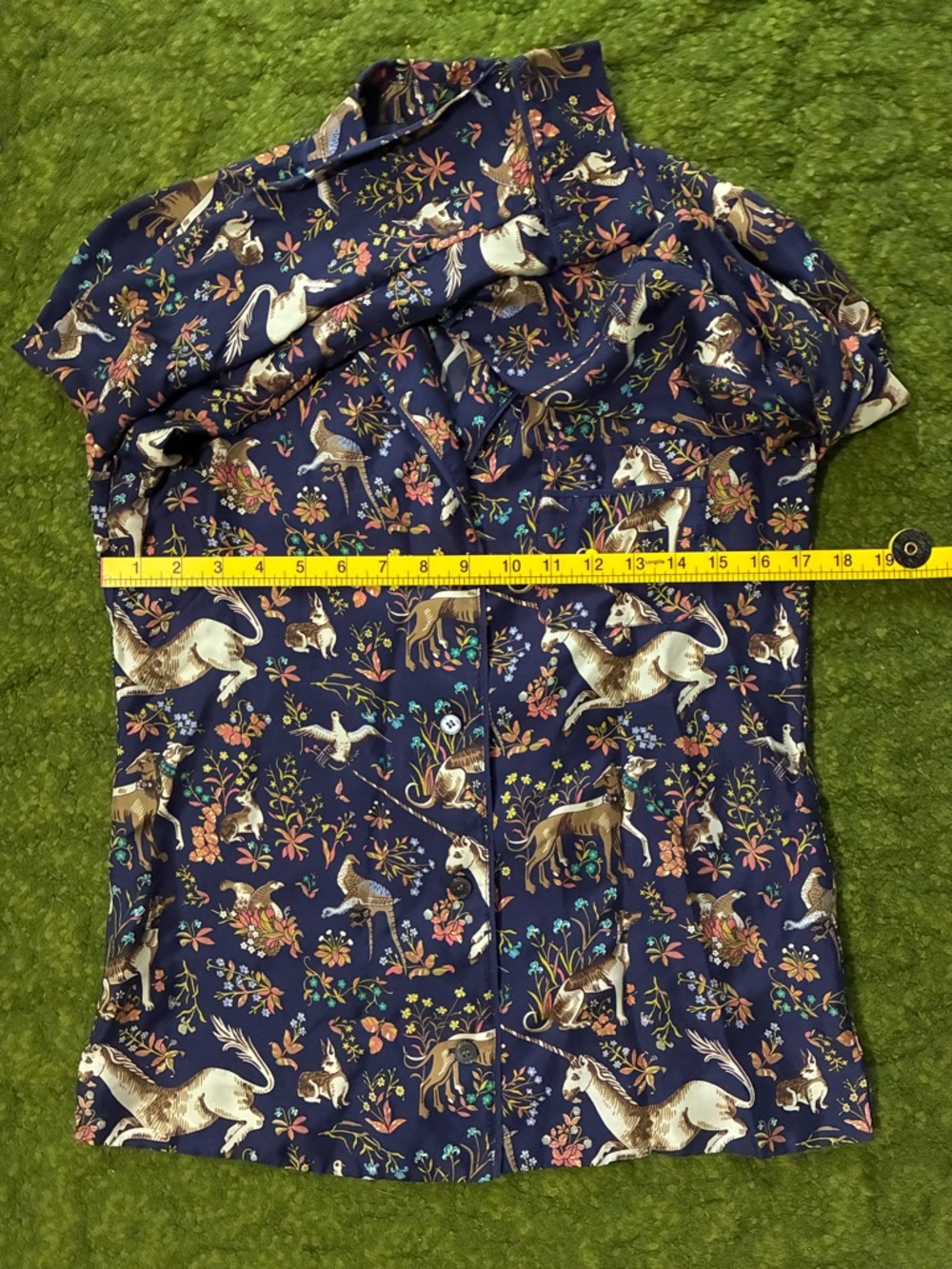 Rare! Drake’s London for J. Crew Midnight Unicorn Silk Shirt - Picture 9 of 13